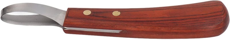 CHICIRIS Double Edged Hoof Knife, Farrier Tool with Stainless Steel Blade and Wooden Handle, Multifunctional Cow Horseshoe Knife for hoof Trimming of Horses and Cows - Image 1